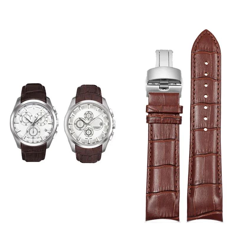 Genuine Leather Watchband For Tissot Curved End Watch Belt 1853 COUTURIER T035627A T035407A T035439 T035617 Men Strap 22 23 24mm