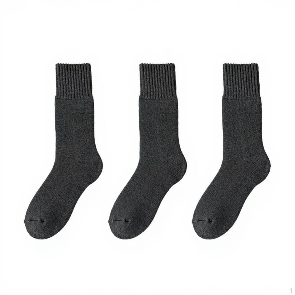Thermal Winter Socks, Knee High, Men & Women, Cold Weather, Cushioned 4045 Black