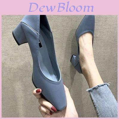 High Heel Shoes For Women With Square Toe And Chunky Heel For Office Wear