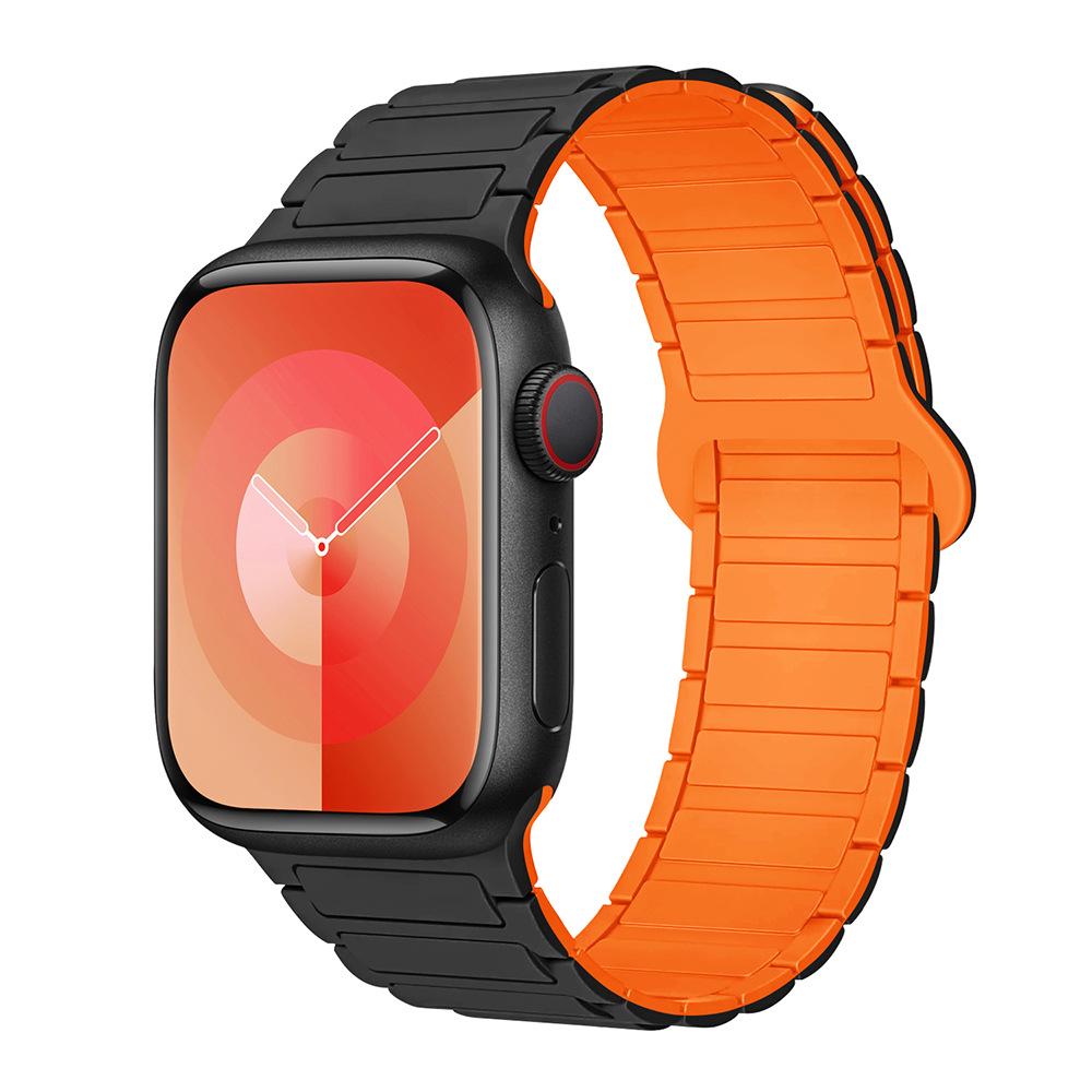 Compatible Silicone Magnetic Buckle Band for Apple Watch Series 1-11, Ultra 3, SE 3 Three-Bead Style