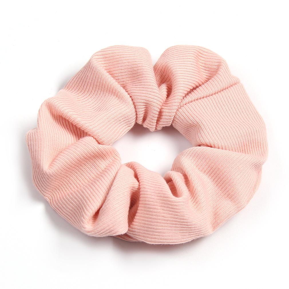 Solid Color Striped Hair Tie for Girls - High Elasticity Ponytail Accessory