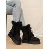 2025 Fall/Winter New Arrival: Front-Lacing Thick-Sole Fleece-Lined Warm Oversized Women's Snow Boots