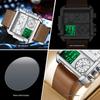 Binbang Fashion Men's Domineering Quartz Watch with Large Square Dial and Triple Display