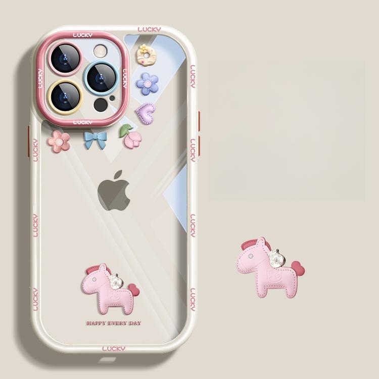 Applicable To Apple 15 Mobile Phone Case IPhone 14pro Get Rich Immediately 13 Simple Creative 12/11 Transparent Silicone Women