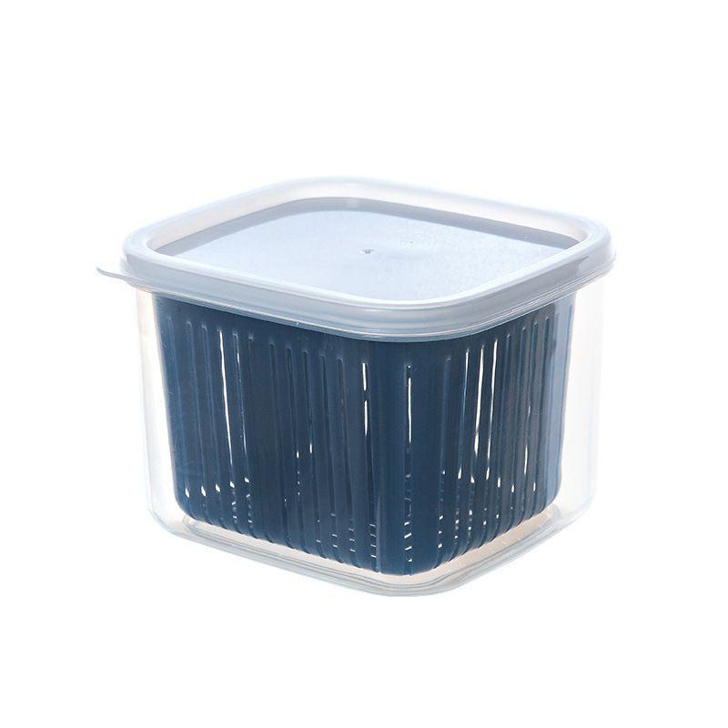 

Draining Freshkeeping Box Square Ginger Garlic Storage Spice Preservation синій