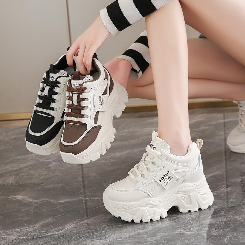 2025 New Spring Thick-soled Inner Height Increase Dad Shoes Women's Small Height Sports Shoes Versatile and Popular Women's Shoes