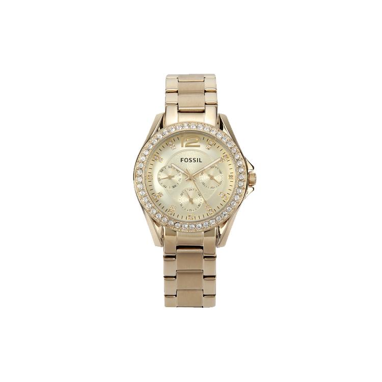 FOSSIL Wrist Watch Quartz Movement Stainless Steel Strap Gold Dial Women s Watch 100m Water Resistant ES3203 Gold Dial