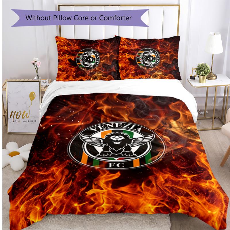 Venezia FC Football Printed 3 Pieces Bedding Set, Comfortable Skin Friendly Bedroom Duvet Cover Set