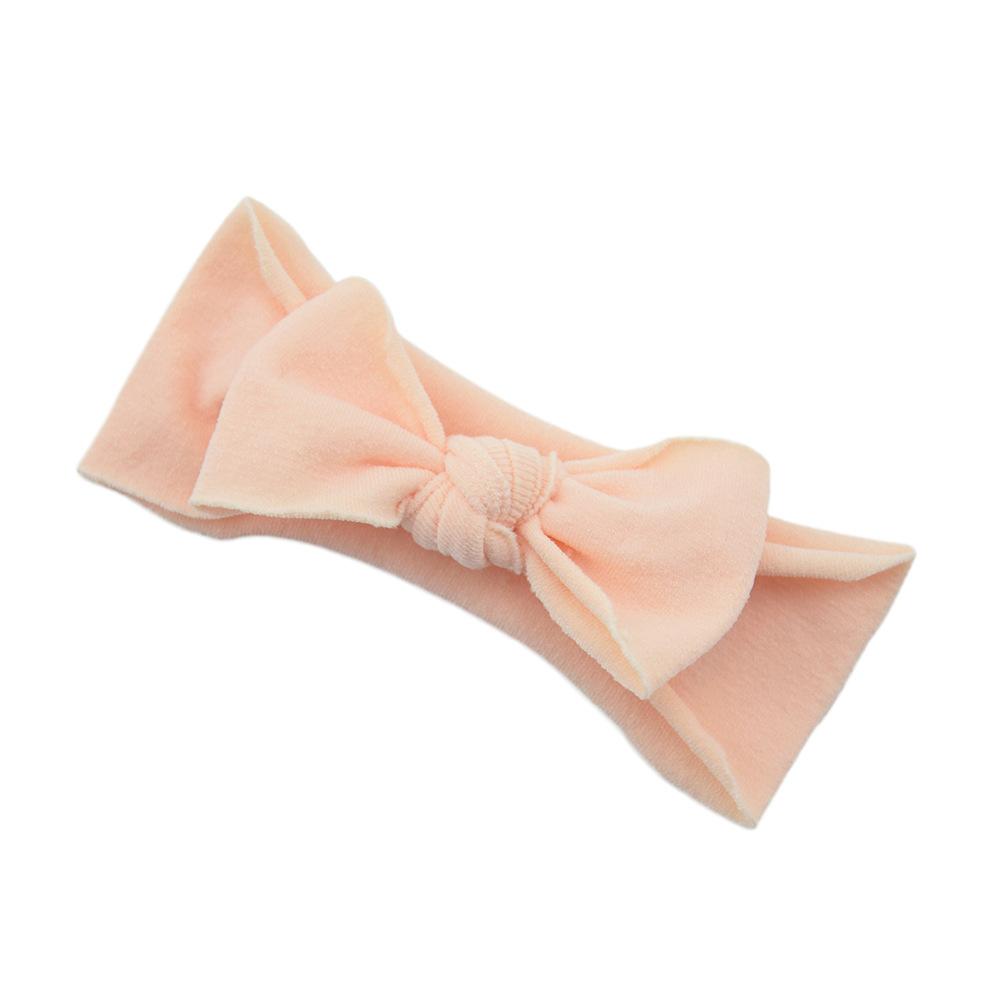 Çocuk Naylon Dikişsiz Fiyonklu Saç Bandı Elastik Saç Bandı Bebek Başlığı Bebek Saç Aksesuarları Düz Renk Düğümlü Saç Bandı