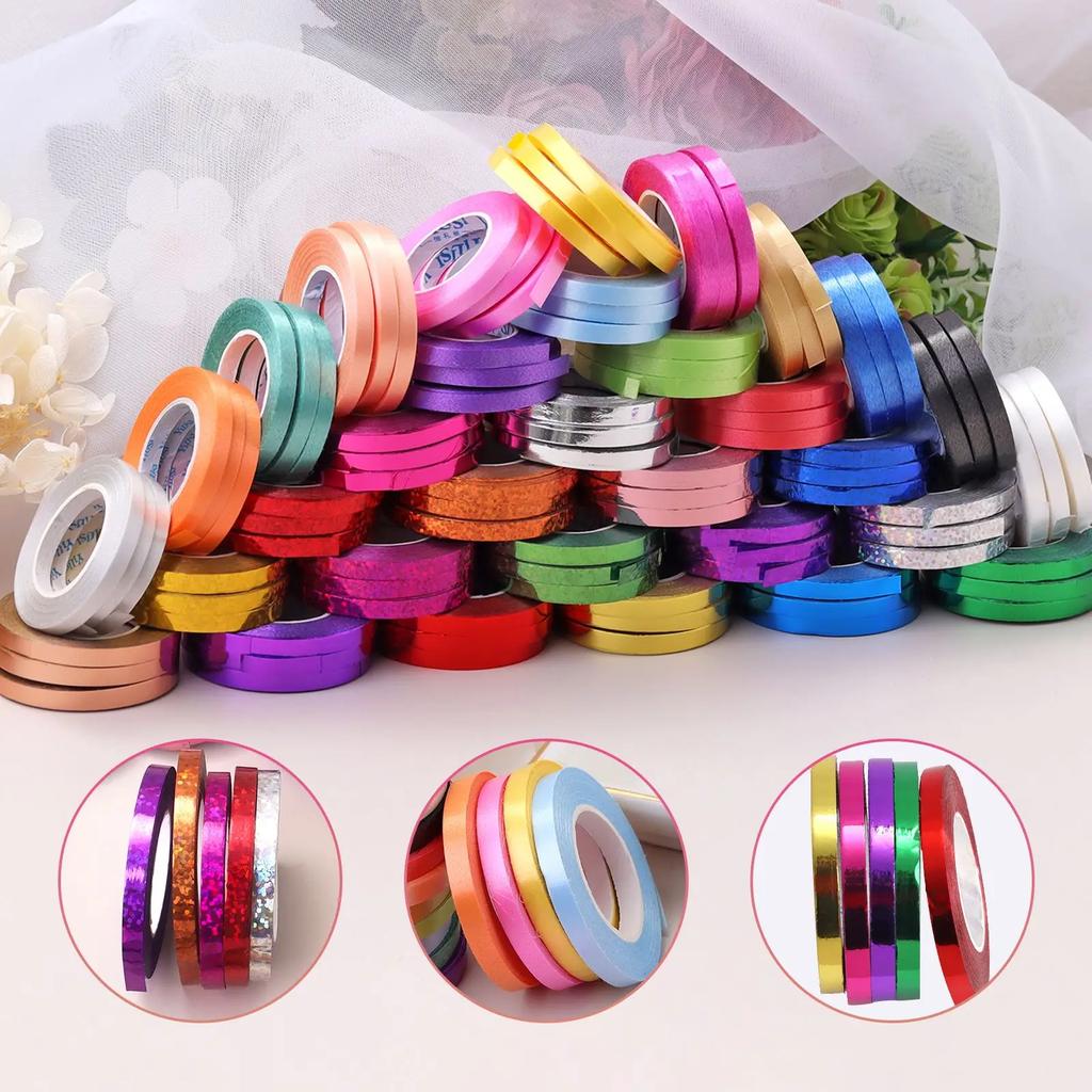 100m Holiday Decorations Silk Satin Ribbons Balloon Set Satin Ribbon Crafts Gift Wrap Wedding Decoration Handmade Craft Ribbons
