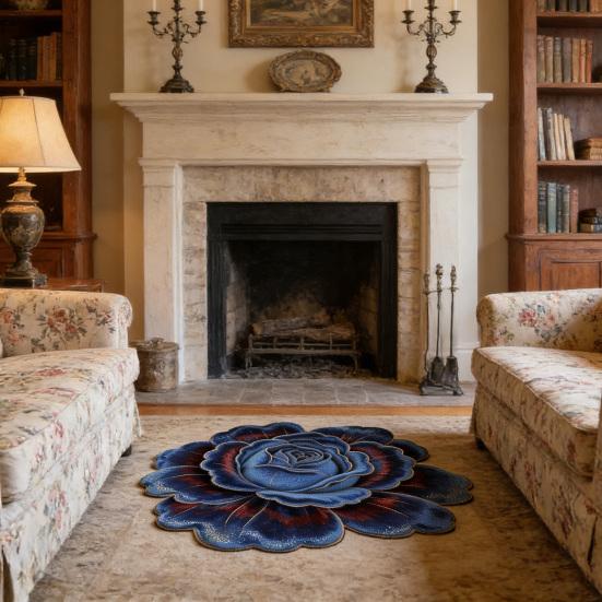 Floor Mat Traditional Chinese Floral Design Multiple Sizes Bedroom Soft Rug Living Room Bedroom Door