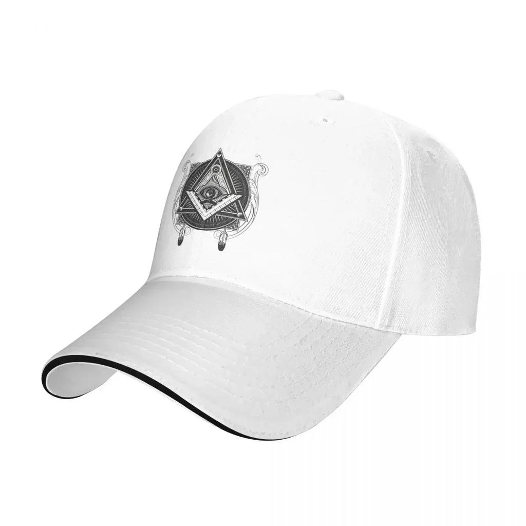 Eye Of Providence Baseball Cap Hip Hop Freemasonry Astrology Square Compass Sandwich Cap Unisex Women Adjustable Dad Hat Outdoor