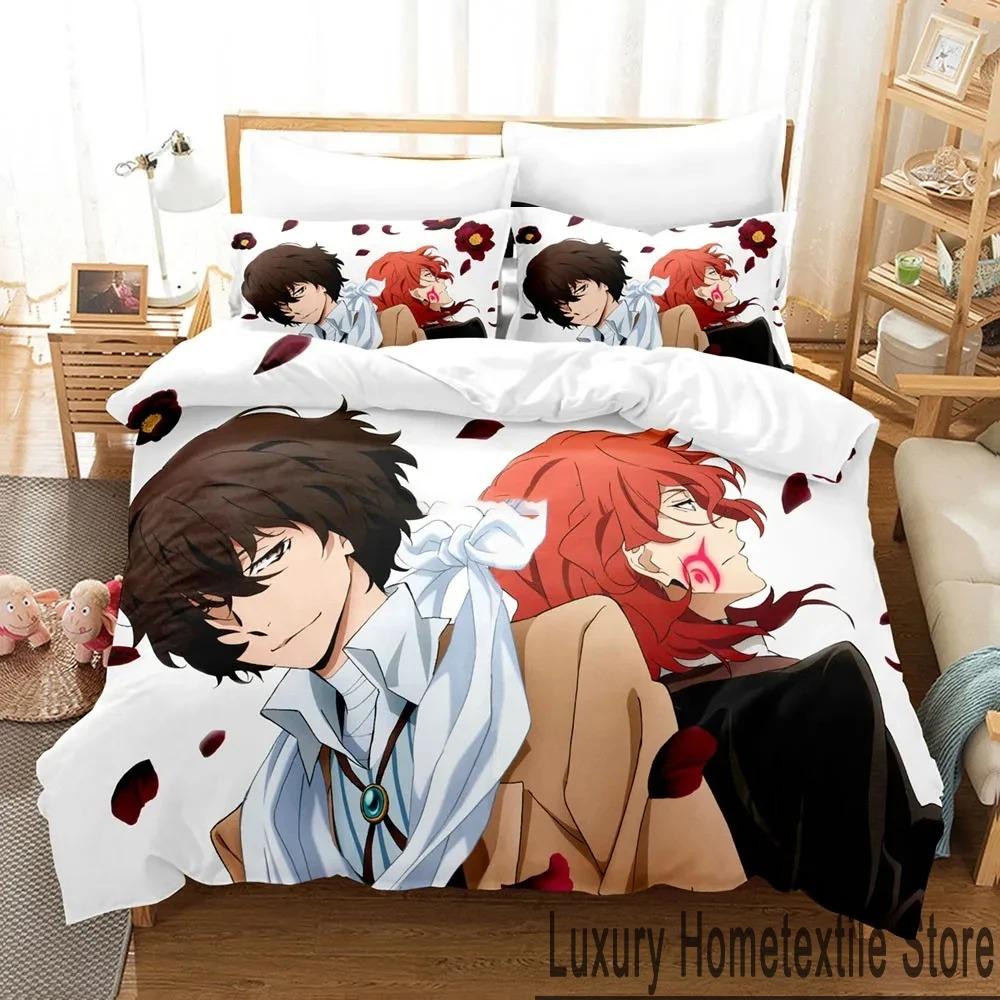 Anime Bungo Stray Dogs Bedding Set Boys Girls Twin Queen King Size Duvet Cover Pillowcase Bed Boys Adult Home Textileextile