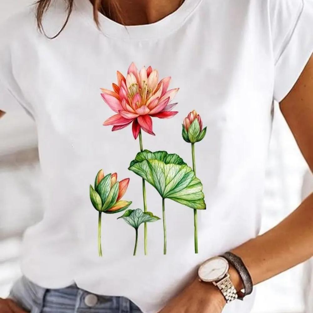 Butterfly Trend 90s Casual Top Clothes Female Short Sleeve Print Tshirts Fashion Oneck T Clothing for Women Graphic Tee