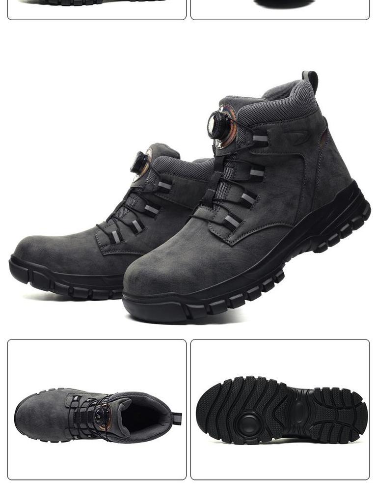 High-Top Steel Toe Safety Boots - Anti-Smash & Puncture Resistant, Durable & Comfortable Work Shoes