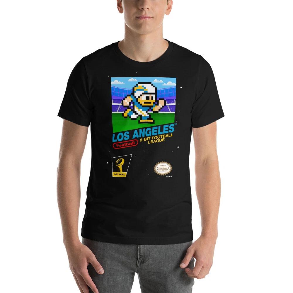 Los Angeles Chargers LA 8-bit Football NES Nintendo Tecmo Super Bowl T-Shirt S
