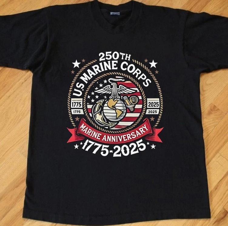 Military Pride T-Shirt 250th Marine Corps Anniversary Veteran Unisex Tshirt XXXXL