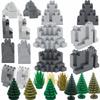 Kit de construction de panneau rocheux MOC: Briques de Pierre Créatives Montagne & Colline pour Rocaille de Jardin DIY ou Décor de Rue Urbaine