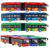 City Bus Toy 1:64 Scale Die Cast Metal Pull Back Vehicles Educational Gift Friction Powered Cars Play Toys for Kids