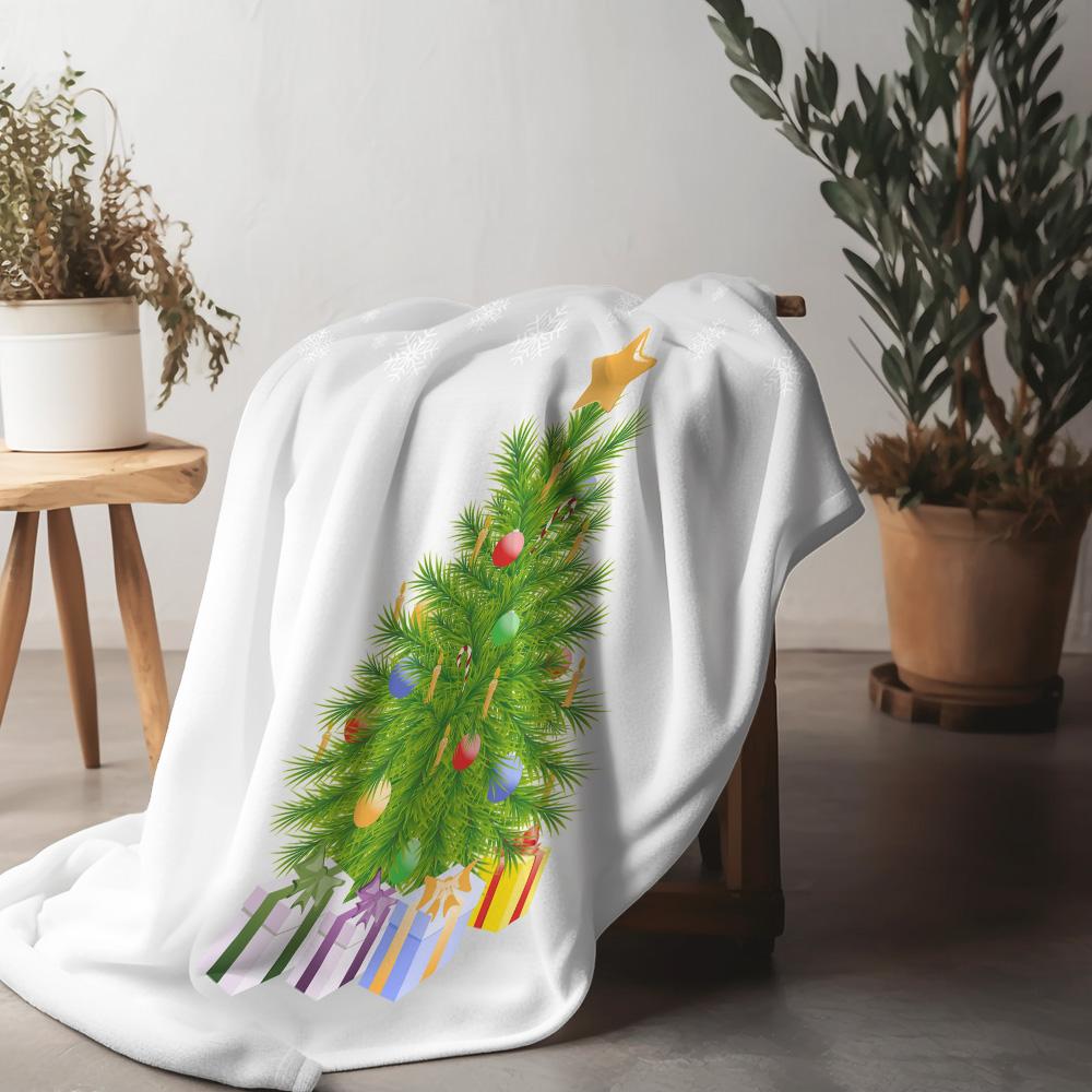 TU Cozy Christmas Throw Blanket Festive Holiday Decor Soft Warm Flannel Bedspread Couch Cover Gift Idea Holiday Season Decoratio 70x100cm28x39in