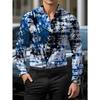 Men's Long-sleeved Shirts with Abstract Style Printed Boys' Printed Shirts with Personalized Graffiti Patterns