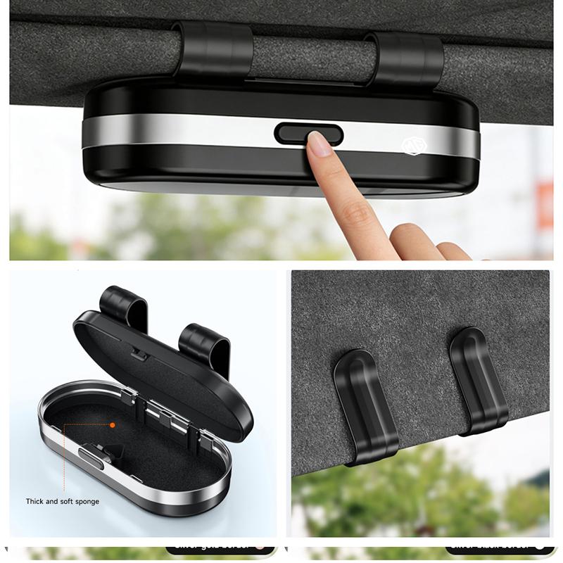 Car Visor Glasses Box Sunglasses Holder Auto Organizer For MG ZS MG4 MG5 MG7 MG3 MG6 HS Cyberster Hector Gloster ZX GS ES5 ZST wue1