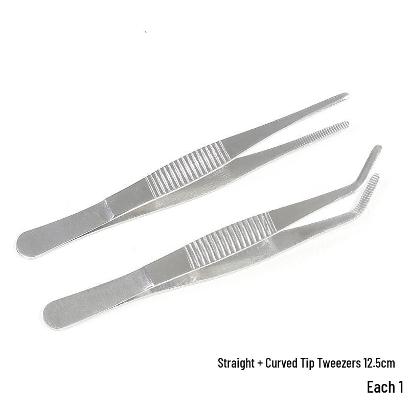 Extra Long Stainless Steel Bent Tip Tweezers for Aquatic Plants and Multi-Purpose Use.