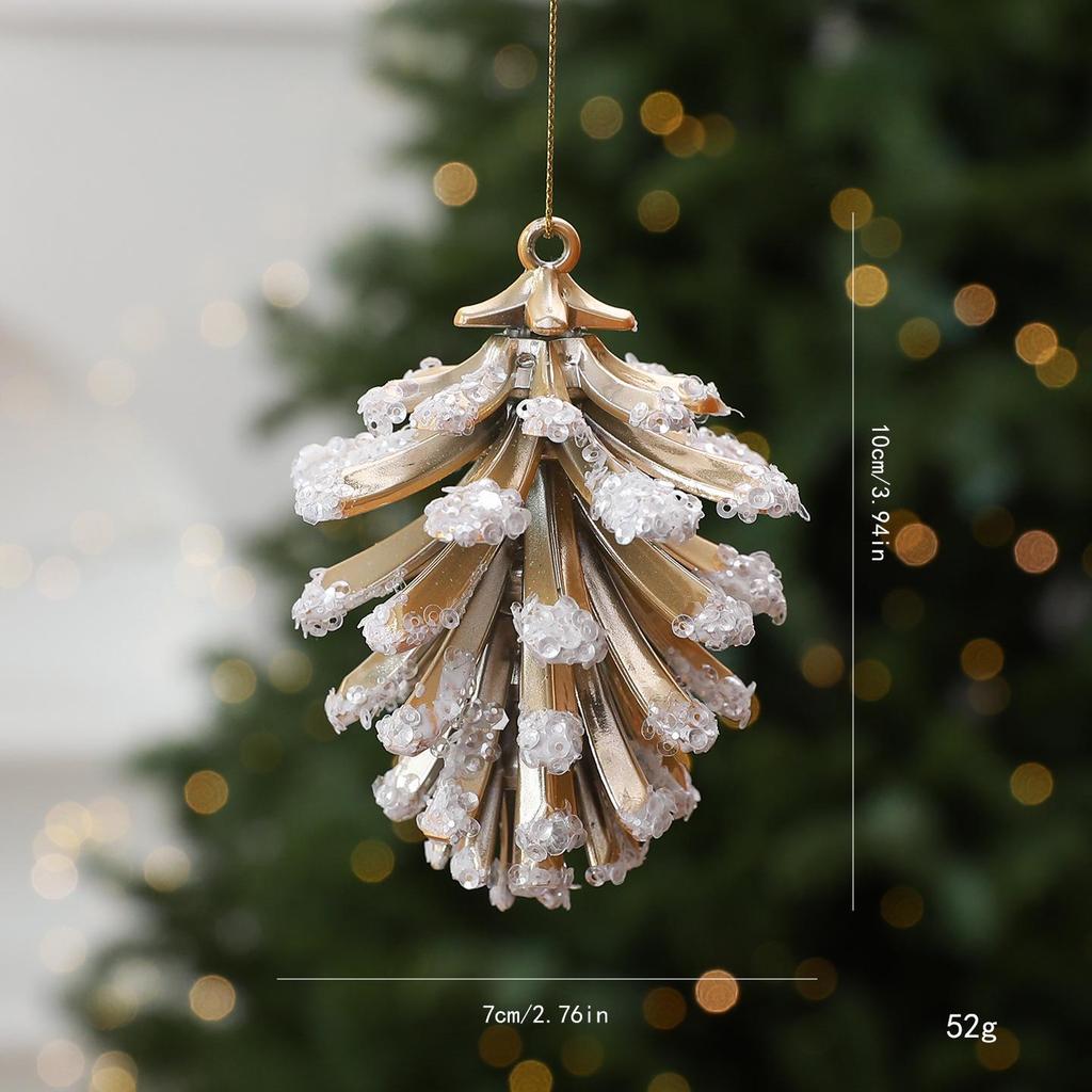 Pigna Placcata Oro Ornamento Fatto a Mano – Decorazione di Natale Fai da Te