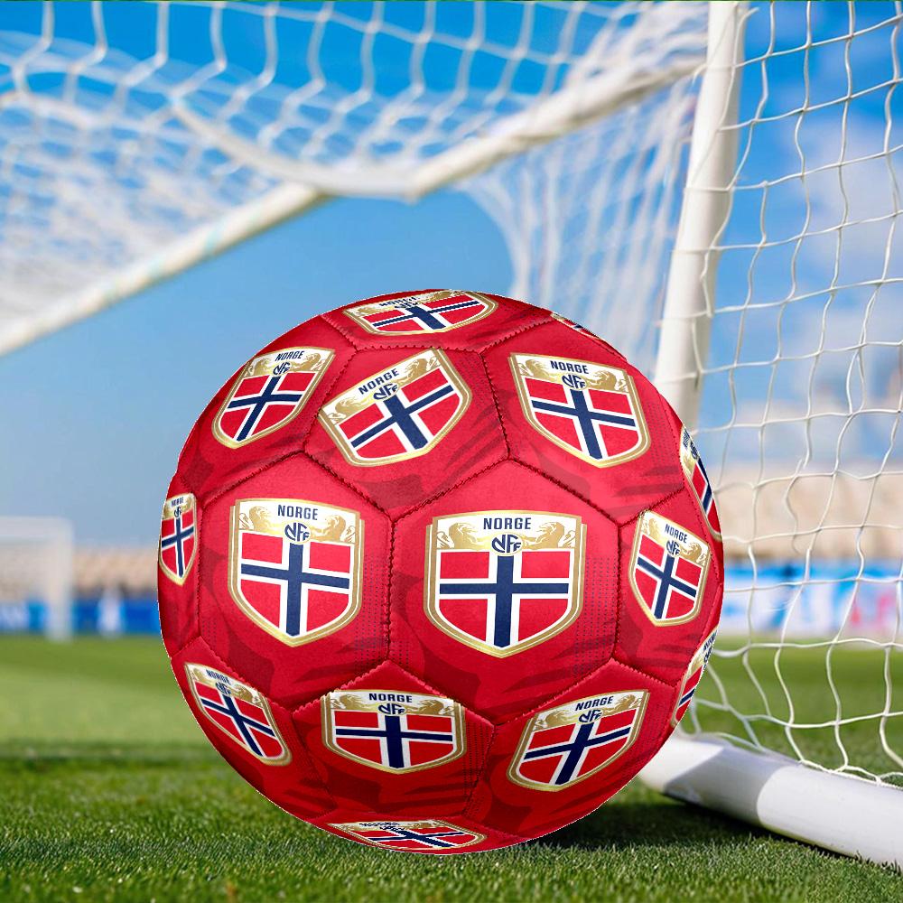 Norwegian Football Crest Size 5 Soccer Ball, Suitable for Training and Matches, High-Elasticity, Wear-Resistant Material Gift for Fan