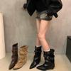 Pointed Toe Women's Spring and Autumn Boots Designer Mid Heels Elegant Shoes 2025 Pumps Boots New Trend Ladies Boots