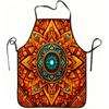 1pc Mandala Pattern Geometric Art Print Apron, Durable And Easy To Clean, Adjustable Waistband, Polyester Material, for Kitchen Cooking, Gardening, Or