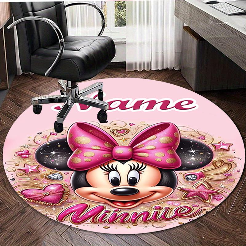 Personalized M-Minnie Round Chair Office Rug - Perfect for Mat, Office Chair & More - Ideal Gift for Birthdays and Holidays