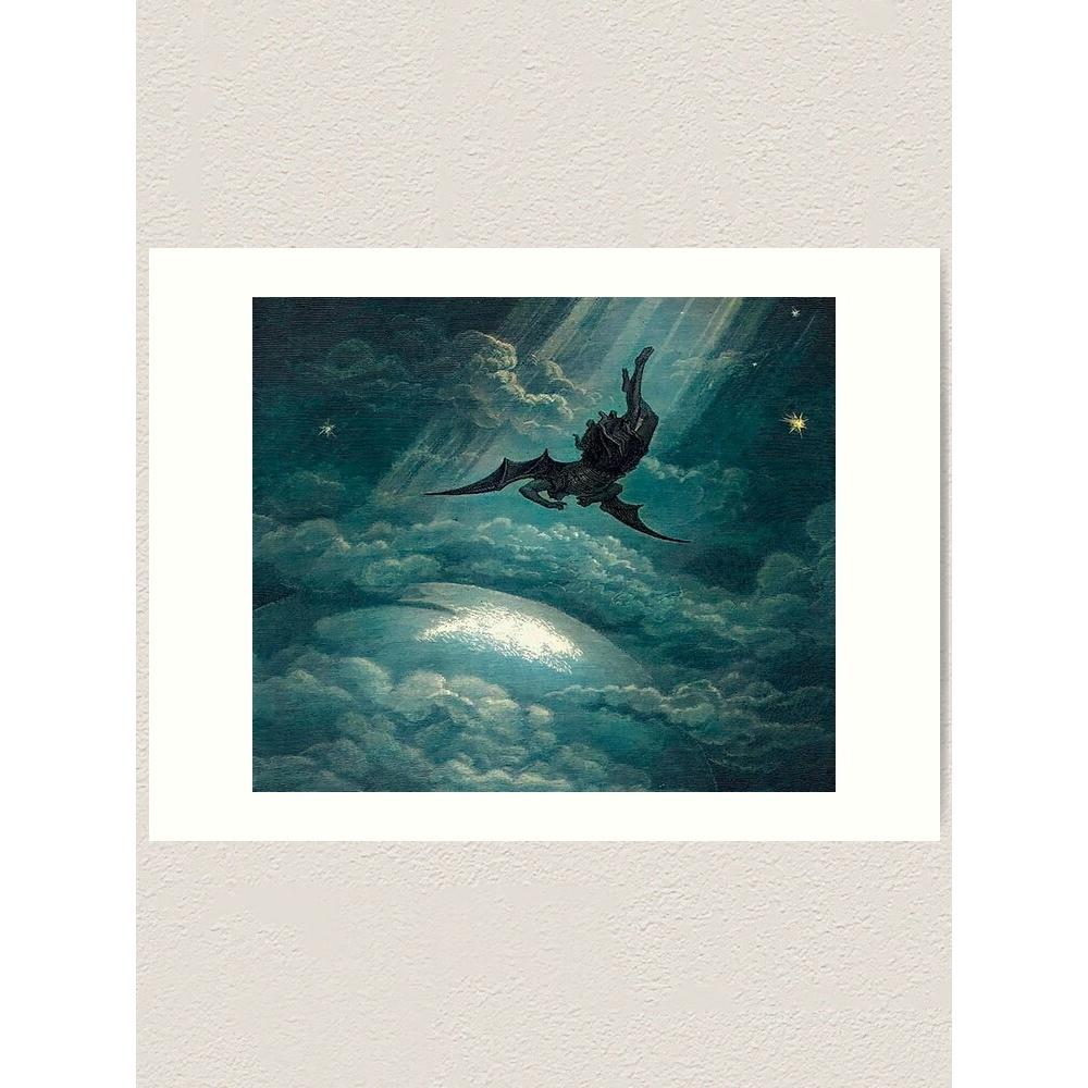 The tapestry Paradise Lost painted by Gustave Doré 75x100 чёрный