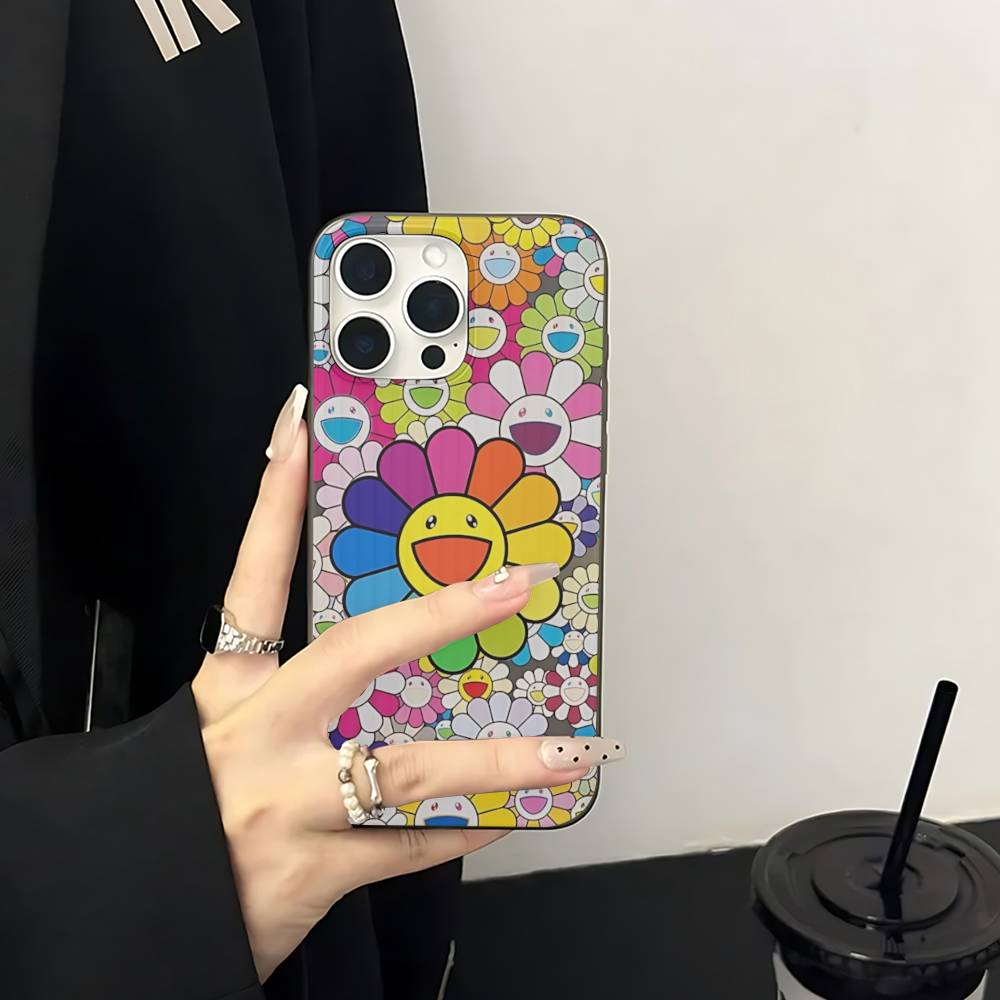 Art Japanese M-Murakami Artisti T-Takash For IPhone 17 16 15 13 14 Pro Max Plus Pro Corrugated Translucent Back Phone Cover