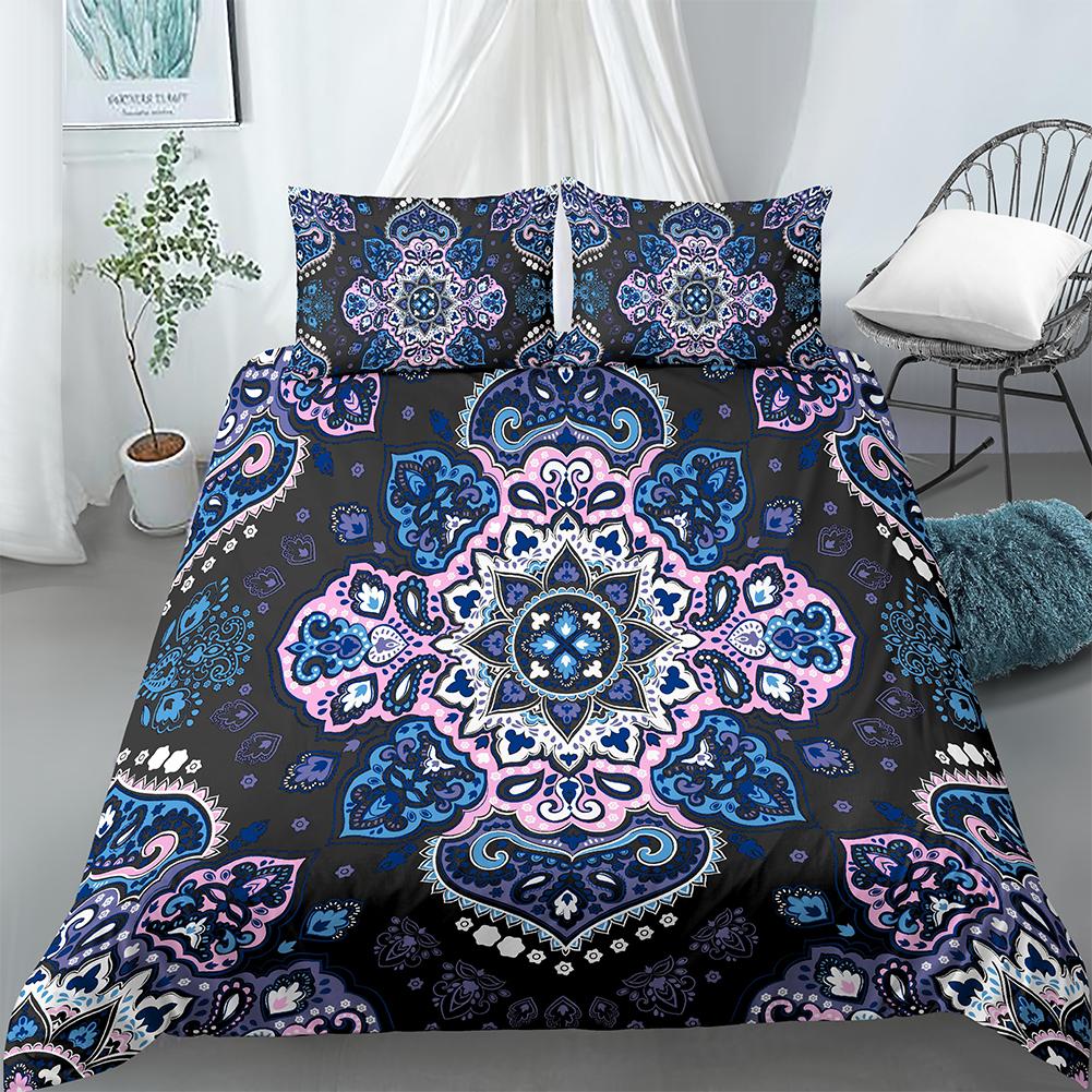 Luxury Boho Style Duvet Cover Geometric Print Bedding Set Quilt Cover with Zipper Closure King Queen Polyester Comforter Cover