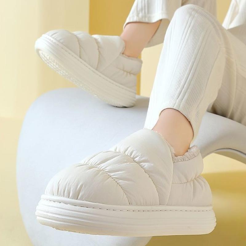 Winter Warm Men Slippers Casual Non-slip Platform Flats Home Waterproof Non Slip Shoes Indoor Outdoor Thick Plush Women Slides