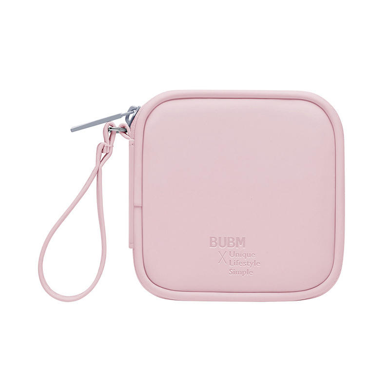 Solid Color Simple Lightweight Earphone Bag Large Capacity Waterproof and Scratch-resistant PU Skin-feel Mini Earphone Bag