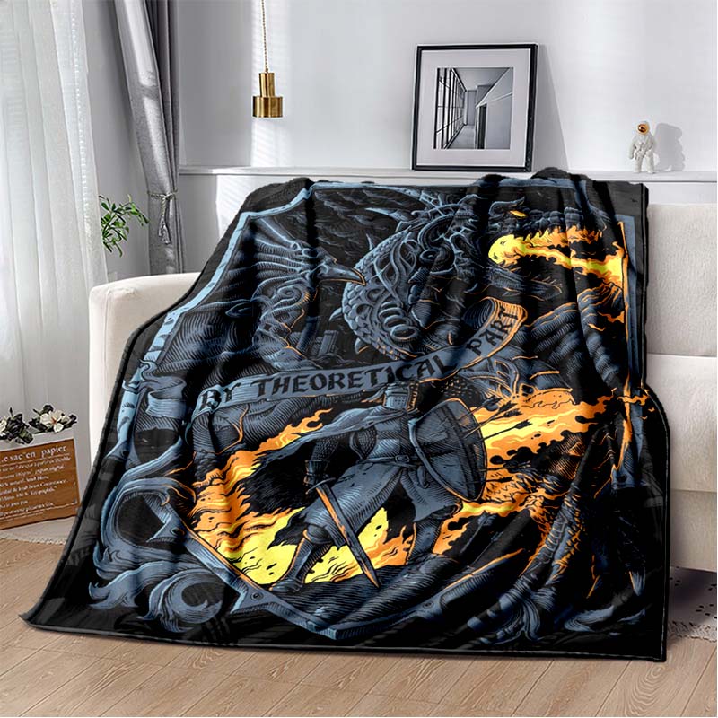 3D Viking Odin Valhalla Nordic Mythology Symbols Blanket,Soft Throw Blanket for Home Bedroom Bed Sofa Picnic Office Travel Cover