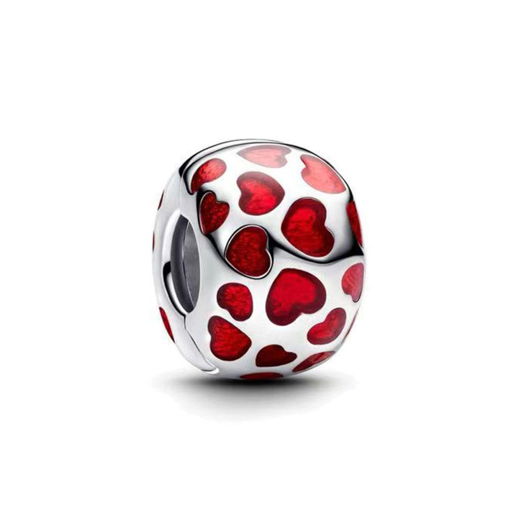 Red Christmas, Apple, Flower, Heart Shaped Bead Pendantcopper Suitable For European Original Bracelet Diy Exquisite Jewelry