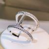 2022 new exquisite white zircon ring for ladies "H" shaped fashion ring party birthday jewelry gift