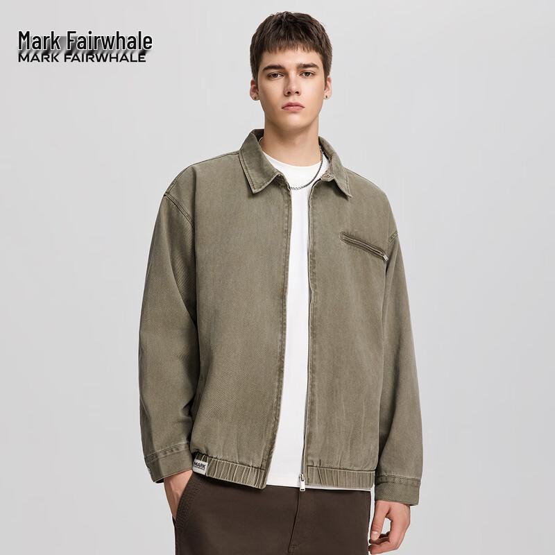 

Mark Fairwhale Men s American Retro Zipper Cotton Jacket 3XL