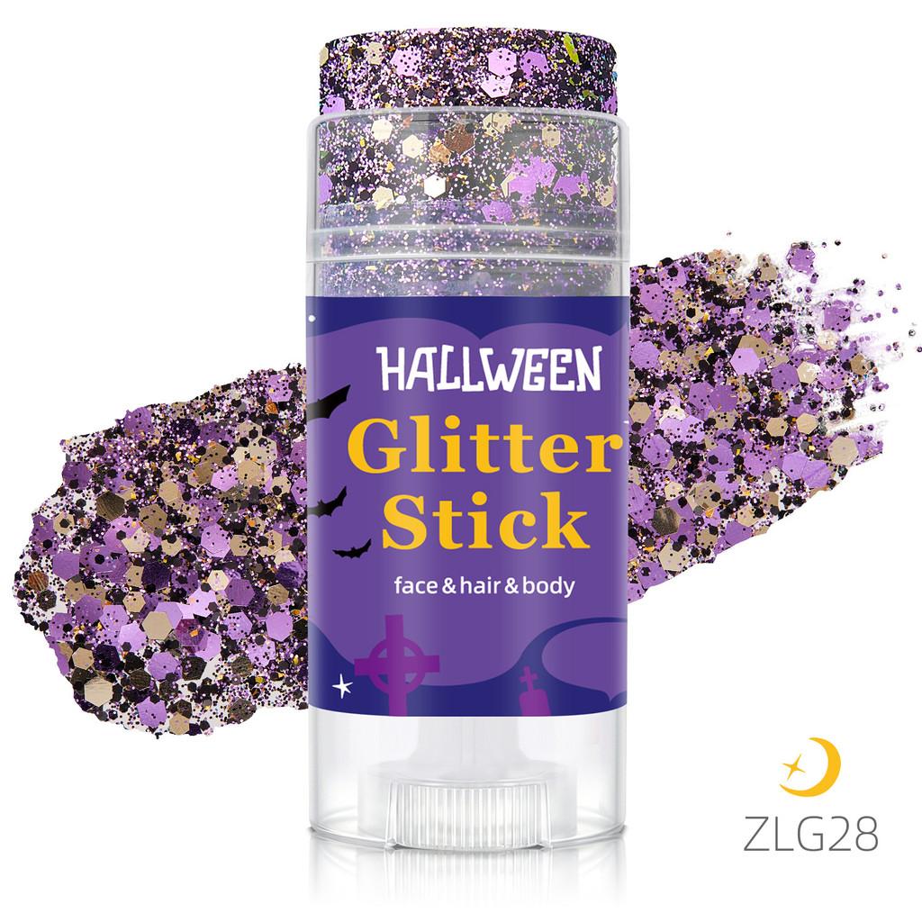 Halloween Body Glow Stick With Sparkling Sequins For Face Makeup And Costume Party