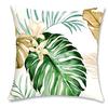 Golden Green Palm Leaf Decorative Pillowcase,Ultra-Soft Polyester Material Living Room Sofa Back Car Pillowcase Home Decoration