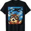 Cat Selfie Pilot Jet Fighter Airplane Funny Cat Pilot Meme T-Shirt