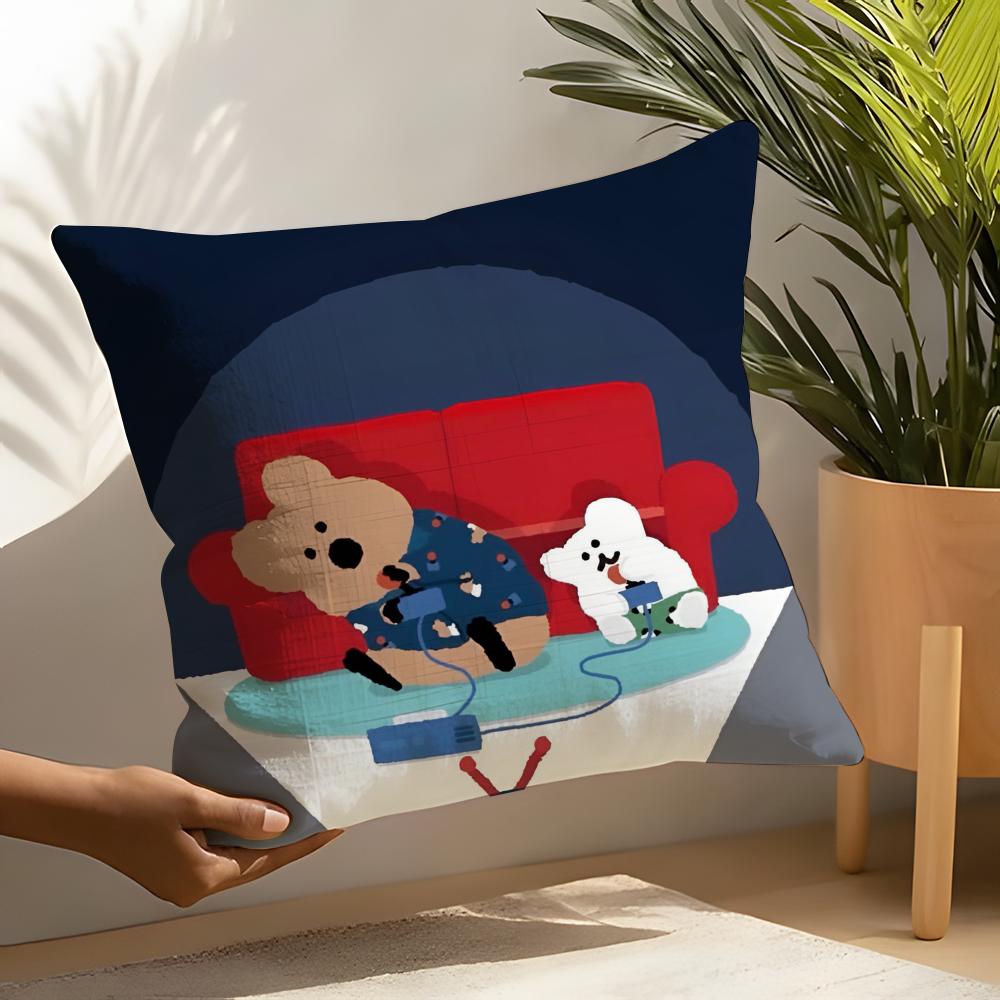 

Hot anime Quokka DDinotaeng Pillow Case Home Living Room Decoration Linen Pillow Cases Cushion Cover 30X30cm