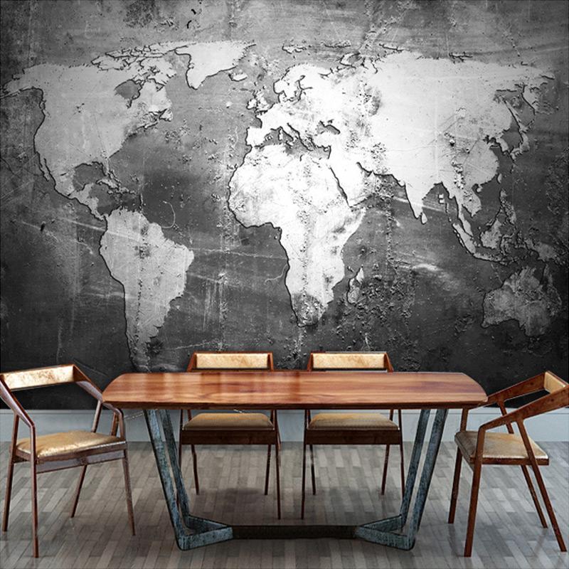 

Custom Mural Wallpaper Retro Nostalgia World Map Wall Paper Roll Office Living Room Sofa TV Backdrop Fresco Papel De Parede 3D 200 cm(W) x 140 cm(H)