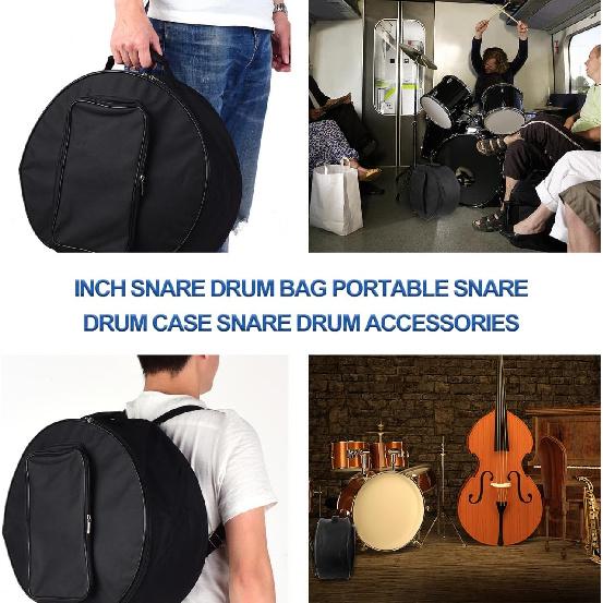 Padded Portable Snare Drum Case, 13-14 Inch Snare Drum Carrying Backpack with Shoulder Strap and Carry Handles, Drum Bag Case for, Storage And