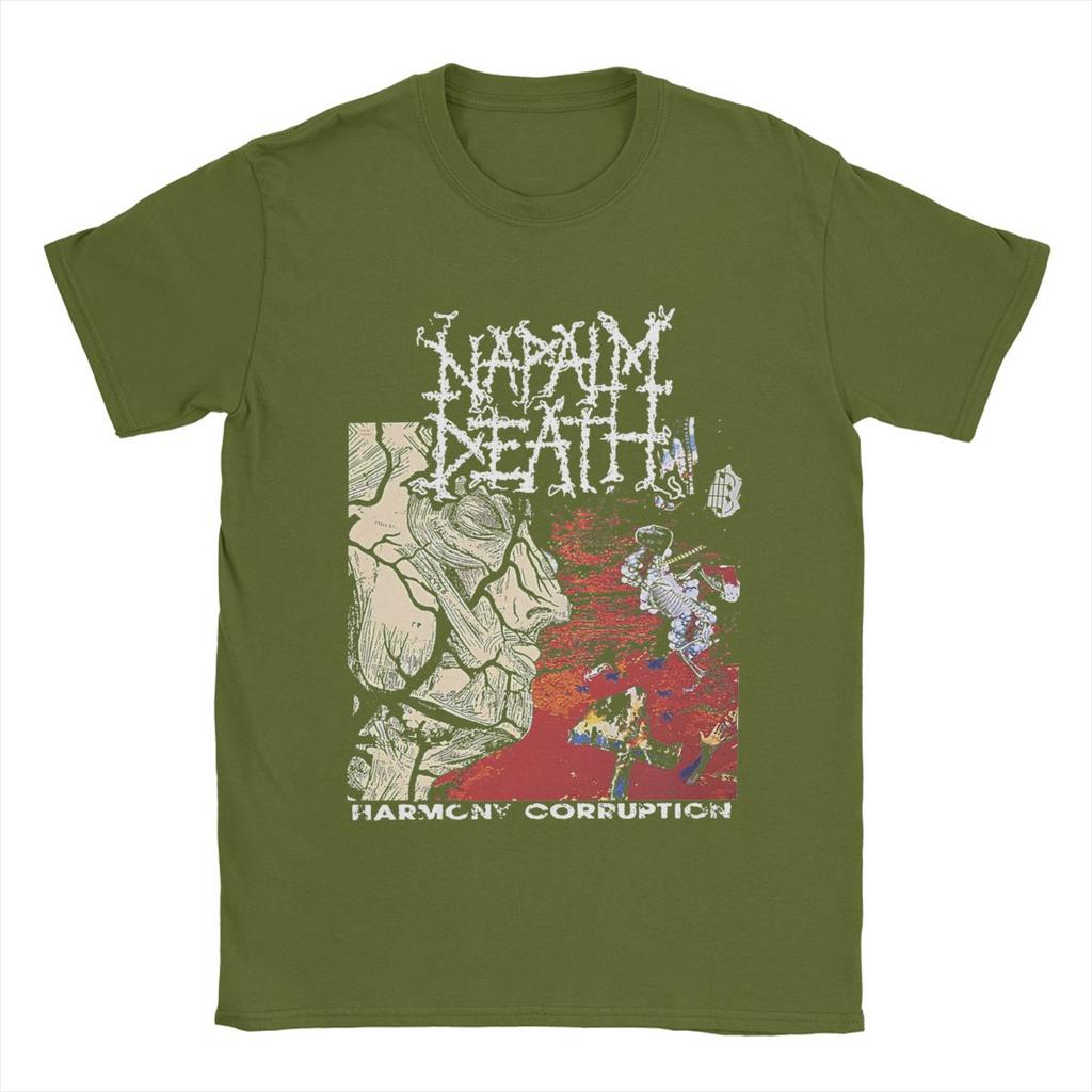 Napalm Death T-Shirt for Men Band Vintage Pure Cotton Tees Crew Neck Short Sleeve T Shirt 4XL 5XL Tops