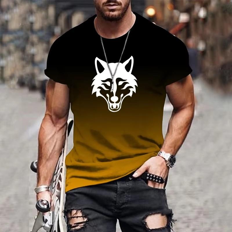 Летняя мужская футболка с рисунком животных 3D — фото 10