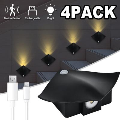 LED-Bewegungssensor-Nachtlicht für den Innenbereich, wiederaufladbar, Treppenlicht, 1200mAh, magnetische Wandleuchte, 3000K Warmweiß, Wandleuchte für Treppenhaus Flur